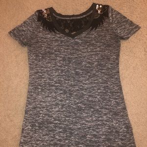 Miss Me, Medium, Dark Gray/ Black lace and detail